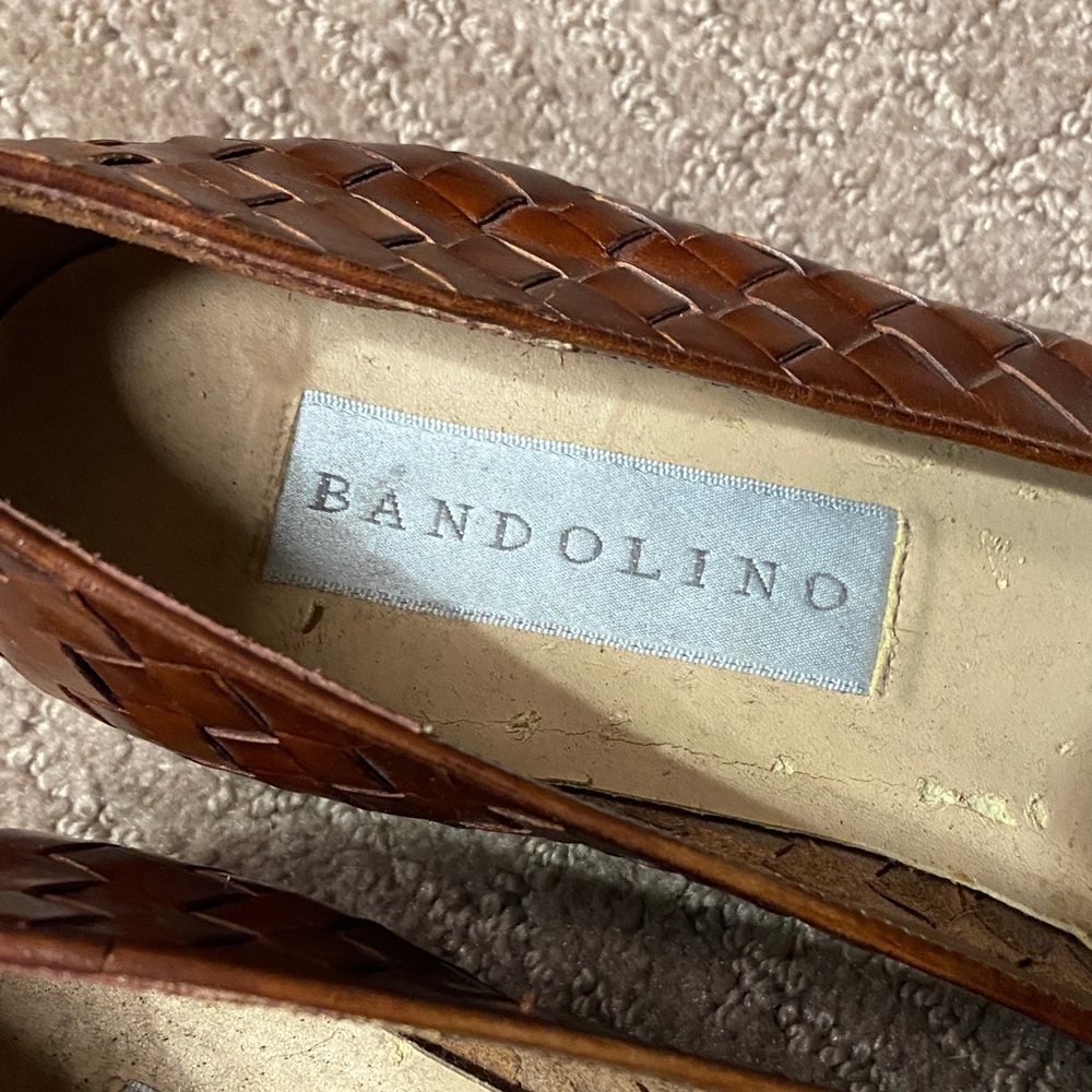 Bandolino Women’s Woven Leather Loafers in Rich Brown Luxury 7.5-8 - Picture 2 of 13